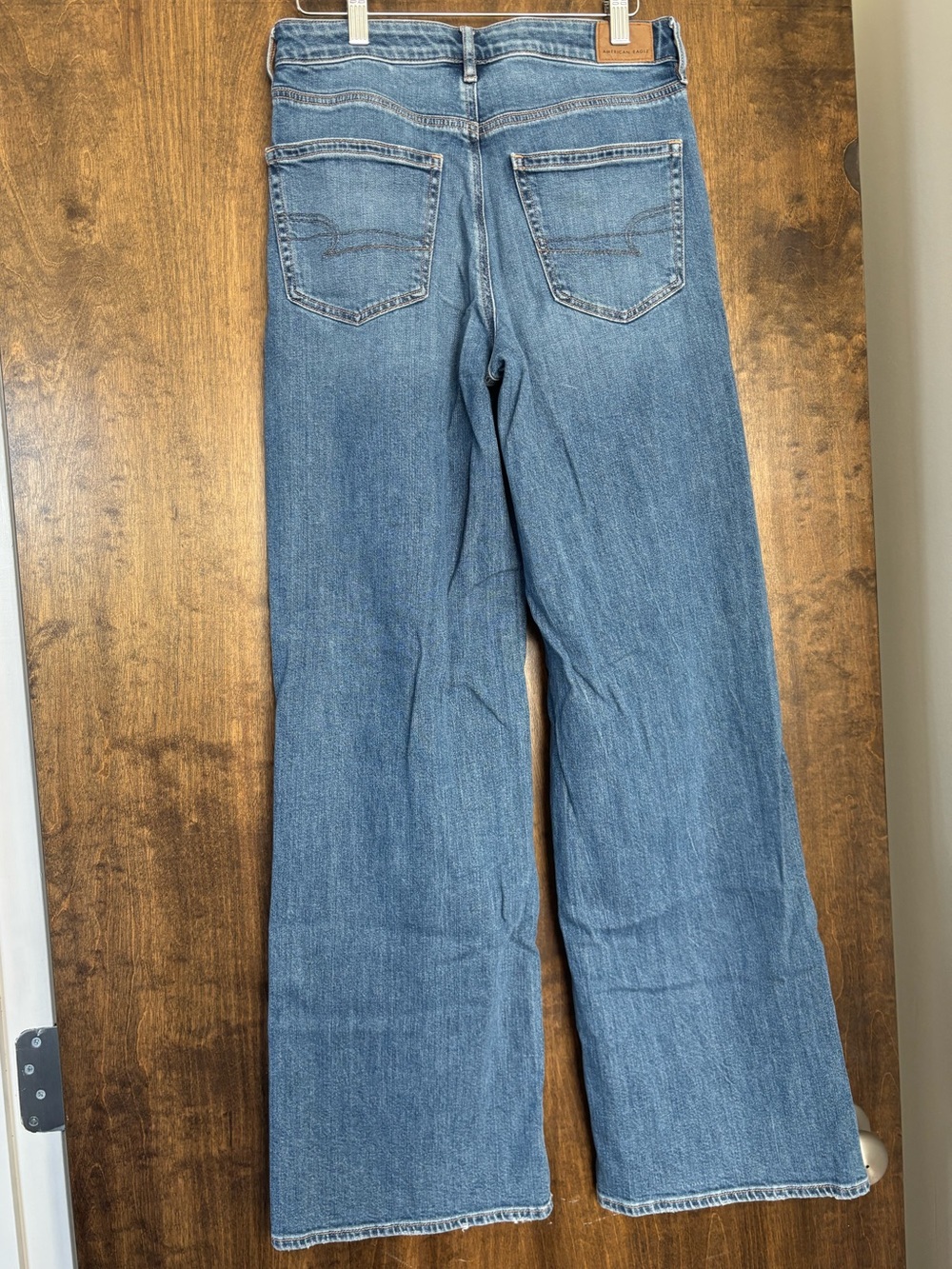 American Eagle Outfitters Wide-Leg High-Rise Distressed Jeans - Medium Blue - Picture 4 of 5